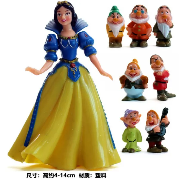 만화 모형 장난감 백설 공주 와 일곱 난쟁이 인형 베 이 킹 장식 인형 장식품 백설 과 난쟁이 8 종 세트