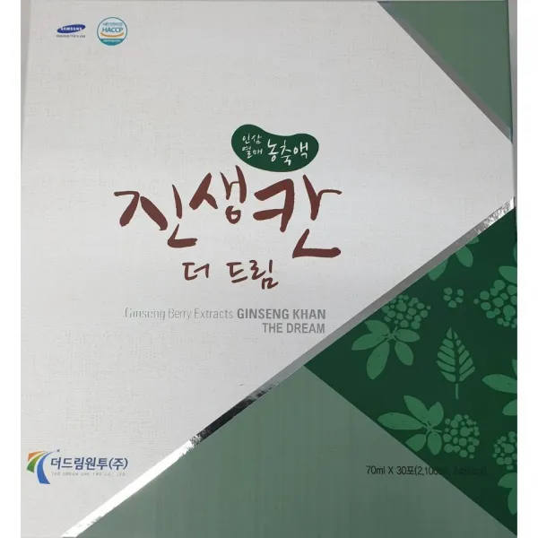 더드림 진생칸 인삼열매 발효농축액 1+1행사, 1회분량70ml/총30개