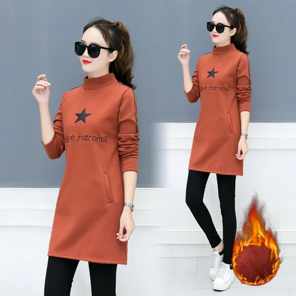 마마루시아 여성 기모 롱 티셔츠 Mo77 긴팔