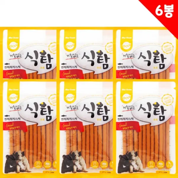 거침없는식탐 식탐 연어져키스틱 150g x 6봉 인기간식 강아지간식, 1개