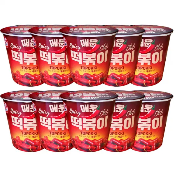 케이밥 컵떡볶이 80g 매운맛 치즈 짜장(3가지맛) 10입, 10개