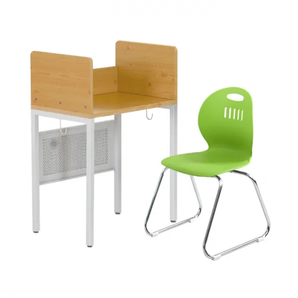 하이스위티 1인용 학원 독서실책걸상세트 1507 책상 화이트비취 W650 의자/그린바디