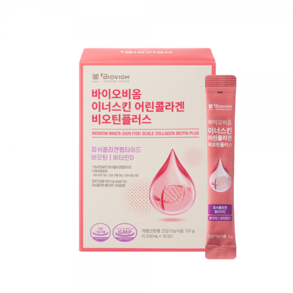 [서울대 바이오비옴] 저분자 피쉬 어린 콜라겐펩타이드 비오틴플러스 식약처 인정 국내 최대함량 3270mg 기능성, 30포, 1개