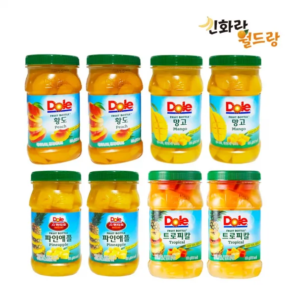 dole 돌 후룻바틀 8개 황도2개+망고2개+파인애플2개+트로피칼2개, 1box, 황도2개+망고2개+파인2개+트로2개