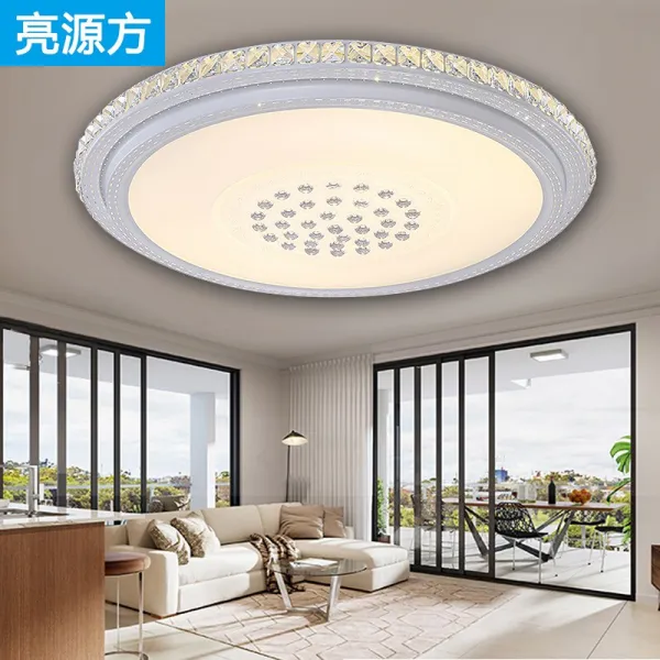밝다 원방 LED 스탠드 스탠드 거실등 침실등 신중식 레스토랑 서재 현대 약약 원형 절전 전구 수정 우주 성등 직경 60CM 48W 백광 적용 16-22㎡
