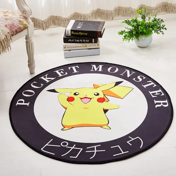 북유럽 러그 카페트 거실 침실 쵸파 마법진 짱구 십이지신 피카츄 나이테 마법진 카펫, 포켓몬피카츄(80cm)