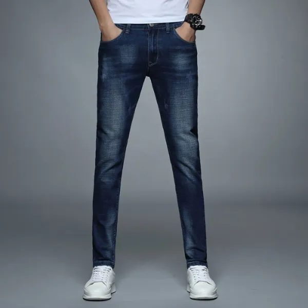 2020 하이퀄리티 비즈니스 남단 청바지 남 템포 봄여름 슬림 잔발 패션 lmm5903, 블루