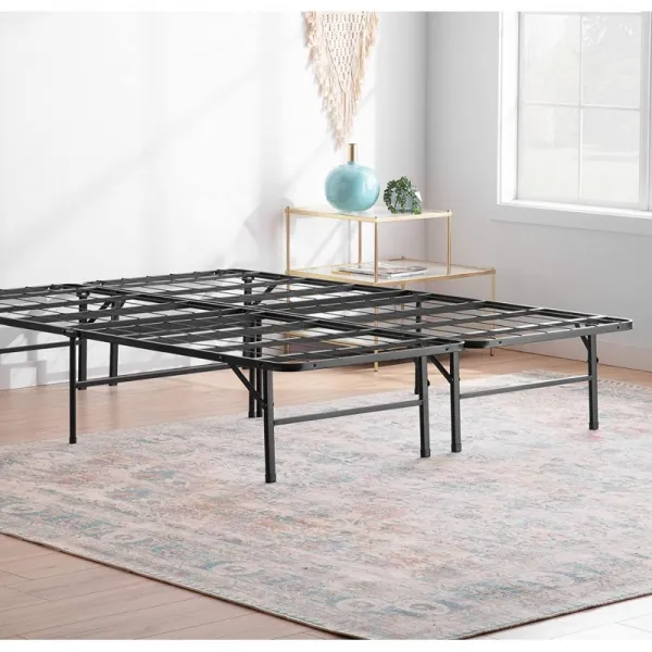 리넨스파 14인치 접이식 금속 플랫폼 침대 프레임 - 13인치 간격 - 침대 밑 저장량 톤 - 중과세 시공 - 5분 조립 - 퀸:, 단일옵션