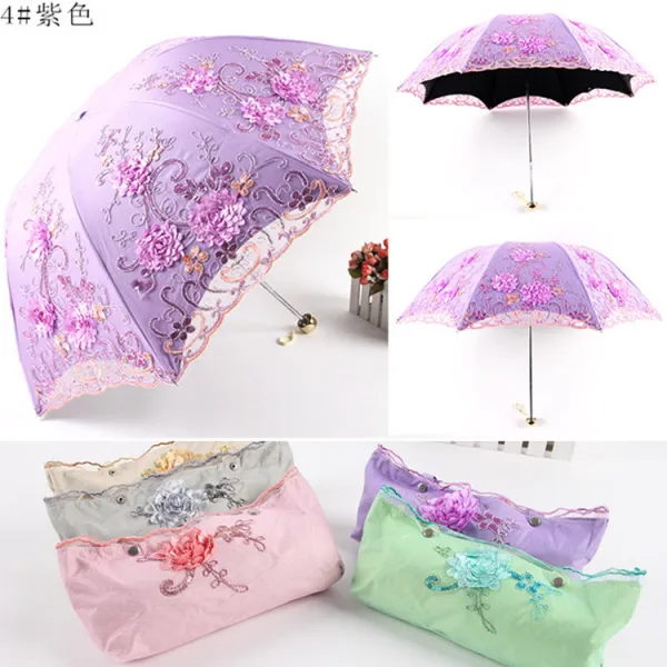 Tea Fishing 양산 플라워 자외선 레이스 접이식우산 여성