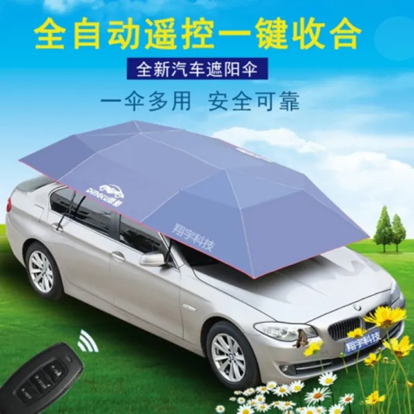 차량용 햇빛 가리개 자동차 자동원격제어 우산 차 보호막 10종, 4.6 미터 새로운 두꺼운 네이비 블루 반자동