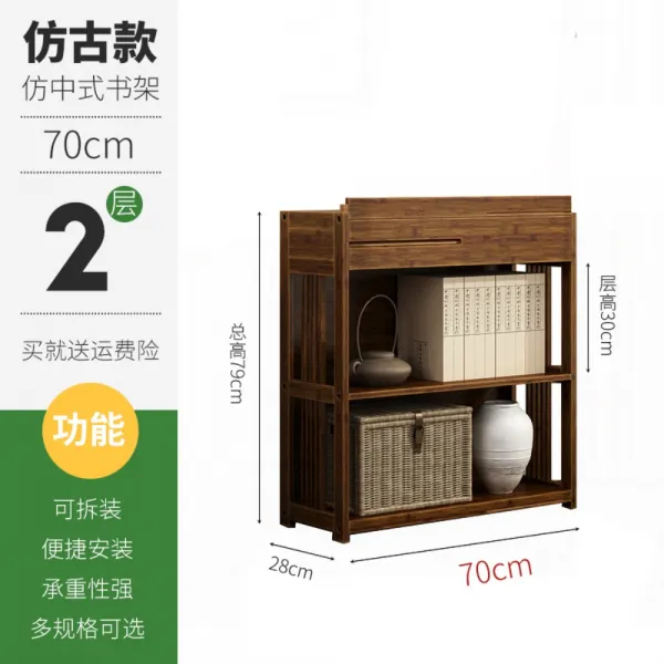 원목그릇장 모퉁이 벽장 다수대 카페장 다실 선반 거실 원목 다구대 차 수납장, 박고 70cm 장2층 책장개