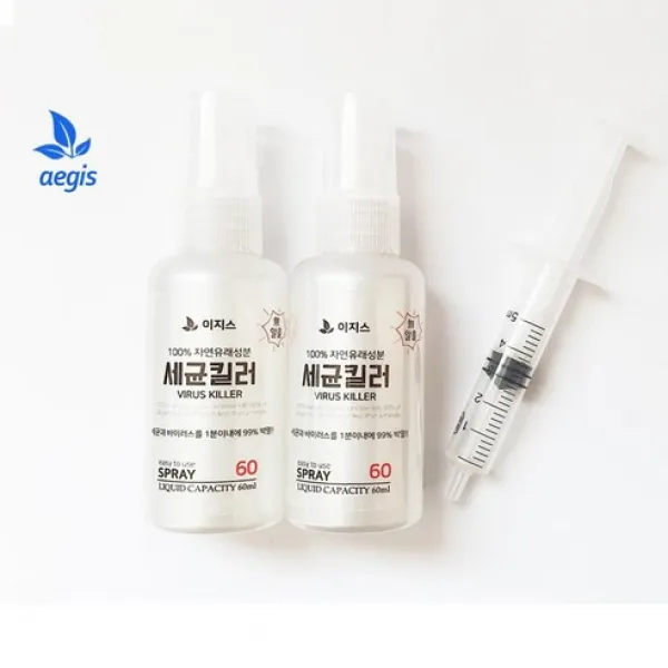 이지스 [실재고보유+5시 이전 당일출고] 세균킬러 무알콜 휴대용 손소독제, 6개입, 60ml