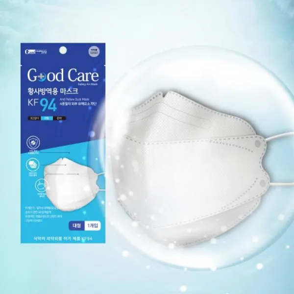  C.l Kf94 황사방역 마스크 화이트대형 Goodcare 국내자재 학교 황사 필수 아이템 병균 병원 비말 전염 대중교통 Mask