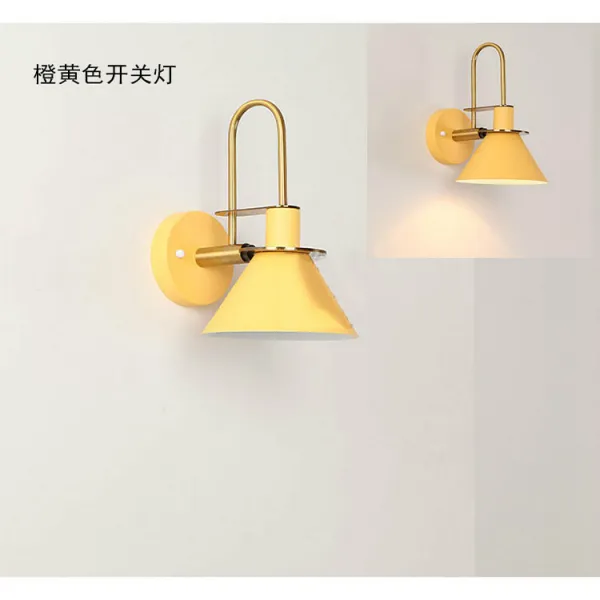 비비드쿠 침실벽등 마카롱 나팔 모즈 LED 바 요리당 실내 통로, 엘로우 배합 5W 백광 LED