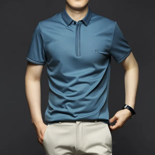 사요사요(saysa) 남성티셔츠상의 비지니스 카라넥 카라셔츠 남자 여름 얇은 실켓면 실얼음 맨티셔츠 슬림 빅사이즈