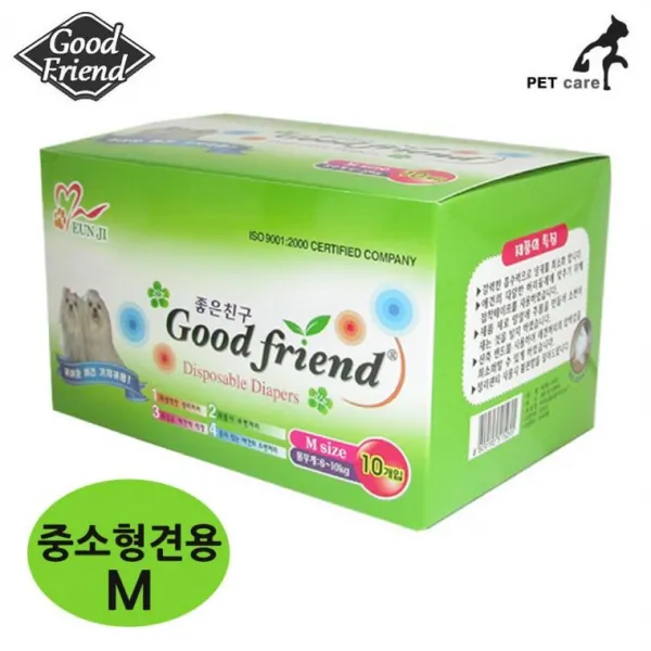 굿프렌드 강아지소변실수 강아지출산후 발정기 교배 고양이생리 팬티 애견기저귀 중소형견용 (M)