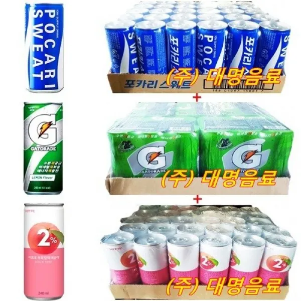 포카리 스웨트 240mlx(30캔)+게토레이240mlx(30캔)+2%부족할때240mlx(30캔), 90캔, 240ml