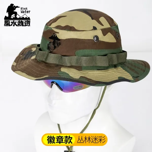 셀러지유 훈계용 모자 작전 카모 원형 캡 남자 벙거지 호랑이다 정글 부니 전술, 휘장형 정글 카모