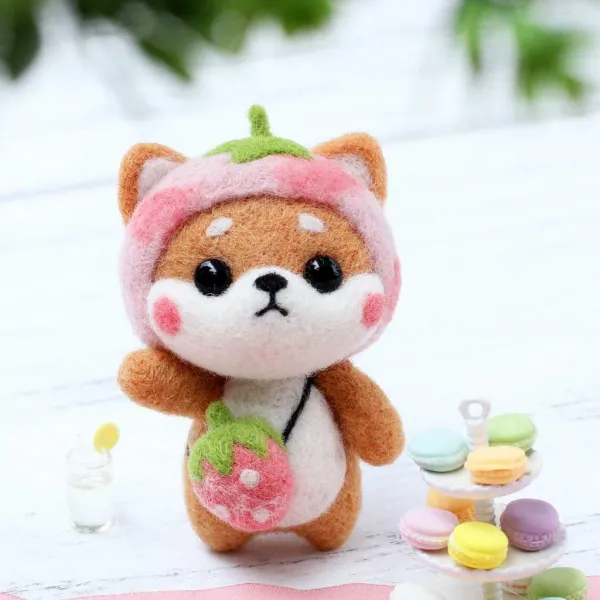 시바견 강아지 펠트 뽀송이 핸드메이드 애니메이션 제작 DIY 커플 경마 재료, 시바견 베리 베리다 _ 포말 _3바늘