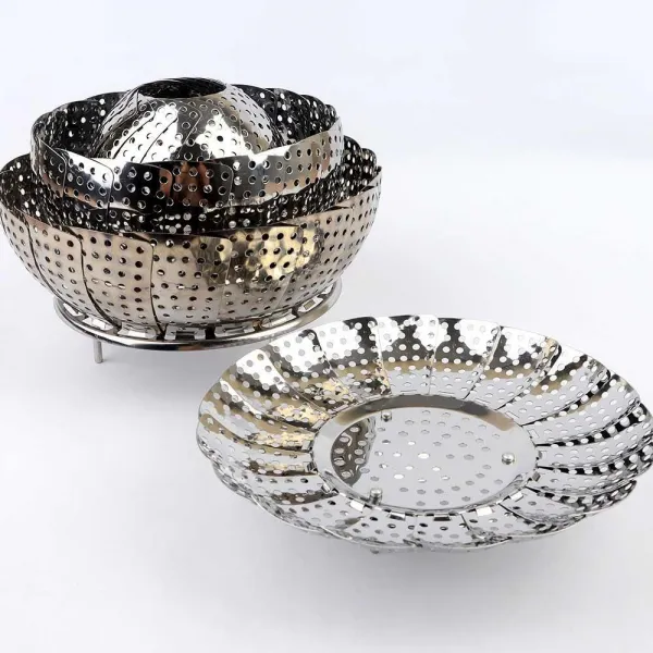 꽃모양 접히는 스틸 삼발이 찜 받침 판 채반 조리용품 야채 만두 떡시루 떡 대