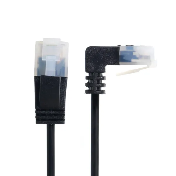 직각 90도 좌우 커브 CAT6 RJ45 랜선 90도 직각 인터넷 기계실 커브 크리스털 헤드, 200cm, CAT6아래로 내려가다