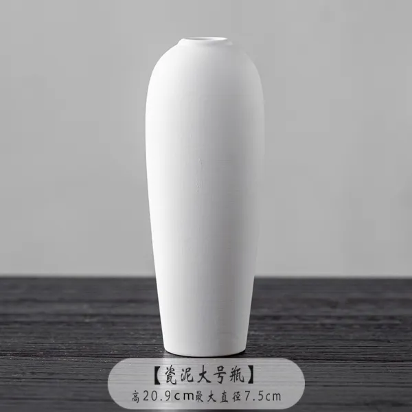 중국식 선의 심플 도자기 DIY 도예도바 강습소 소소배 장식 꽃병 장식 소자흙벽돌Z, 흰색 에나멜 큰 동이
