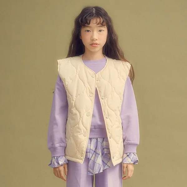 일로딜로 [쇼핑점] 여아주니어 봄, 부터 가을까지~봄, 가을신상템 상하세트/원피스/티셔츠/반바지/레깅스등등 할인전!! [말랑 퀼팅조끼] IDVW22150