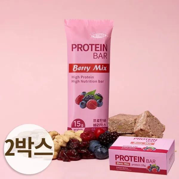 추가증정! 단백질 가득 다이어트 프로틴바 베리믹스 2박스, 단품