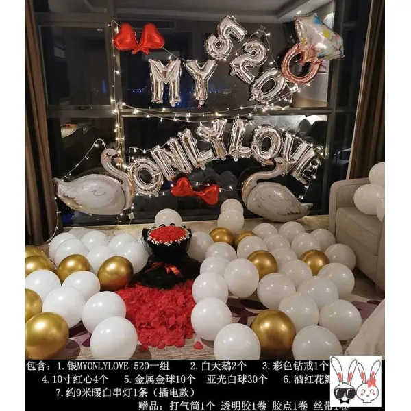 1주년 로맨스 배치 연애 홈실 고백 의식 감명받다 결혼함 실내 무드, 진실한 마음이 담긴 틀 룩 M타입