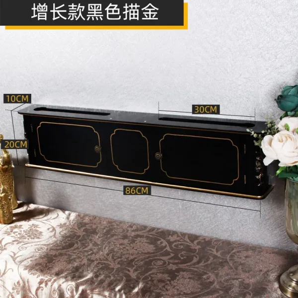 라우터 수납함 럭셔리 유럽식 벽걸이 펀칭불필요 콘센트 선 폐색 Wifi빛고양이 셋톱박스 수납대 기본 T12 늘다 블랙 골드