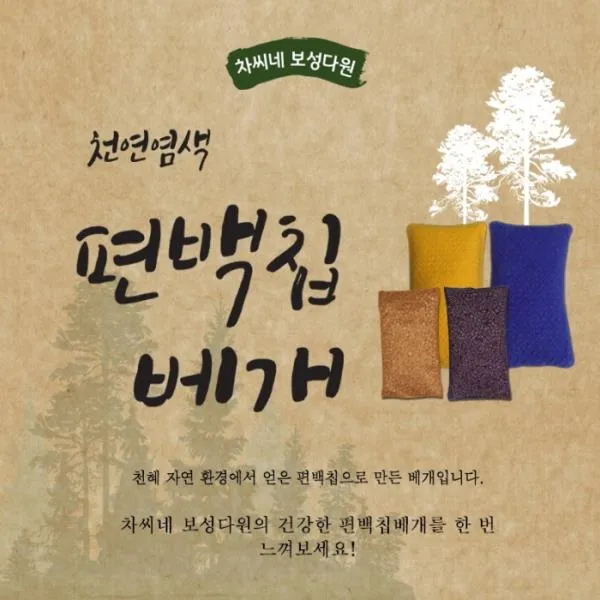 Ksw26684 천연염색 편백칩 베개 소 +편백수500ml Uy299 증정