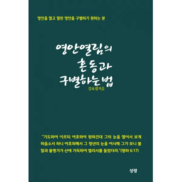 영안 열림의 혼동과 구별하는 법:영안을 열고 열린 영안을 구별하기 원하는 분, 성령