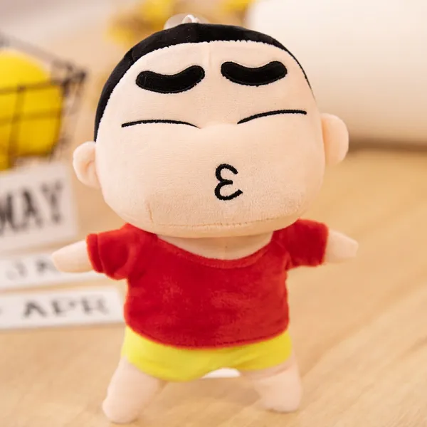 수면 애착 유리토끼인형 짱구 반려견 동물 흰둥이 크레용, 레드 키스_25cm (흡입 컵 포함)