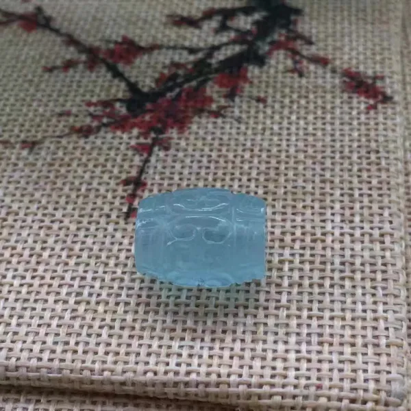 정동정 서 천연 사파이어 무늬 구슬 길이 트이다 자물쇠 뼈 조각 버킷볼 DIY