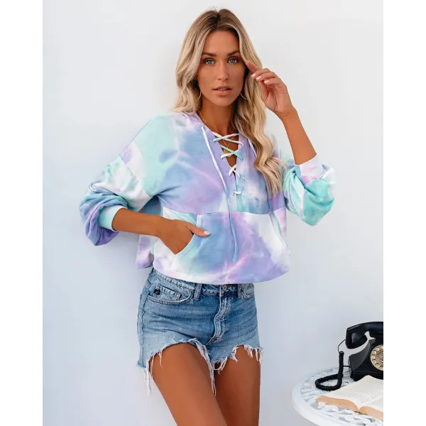 캐주얼 이지맨투맨 독립역 겨울 가을 홀치기염색 플라워 프린트 긴팔 후드 스트랩 드로스트링