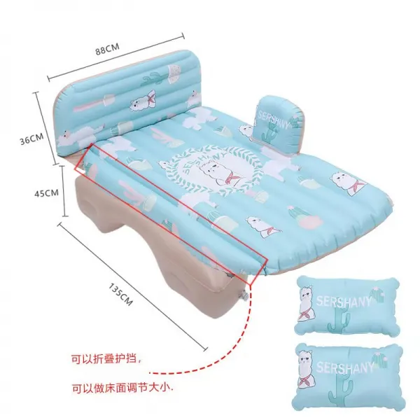 에어매트 차량용 공기충전침대 차량용품 잠자는 침대매트 세단 SUV중후위 통용 에어쿠션 여행, T08-편안한 친피부 옥스퍼드 알파카+차량용 펌프