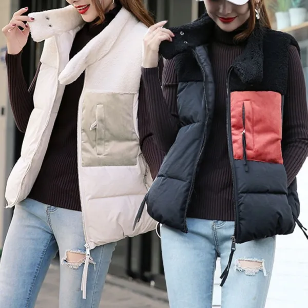 여성경량 양털패딩조끼 양털베스트 할머니조끼