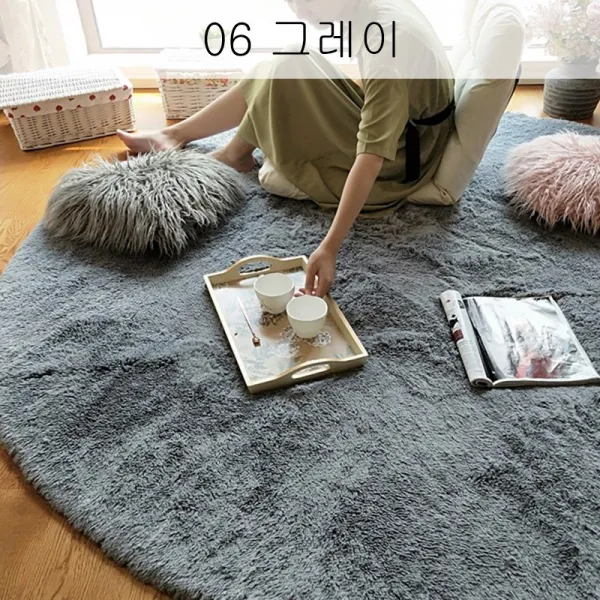 뉴타임즈3 원형 융단 의자 융단 융단 거실 캐주얼한 침실 침대 침대 융단 둥근 컴퓨터 의자 융단 Xt26 A17 06 그레이