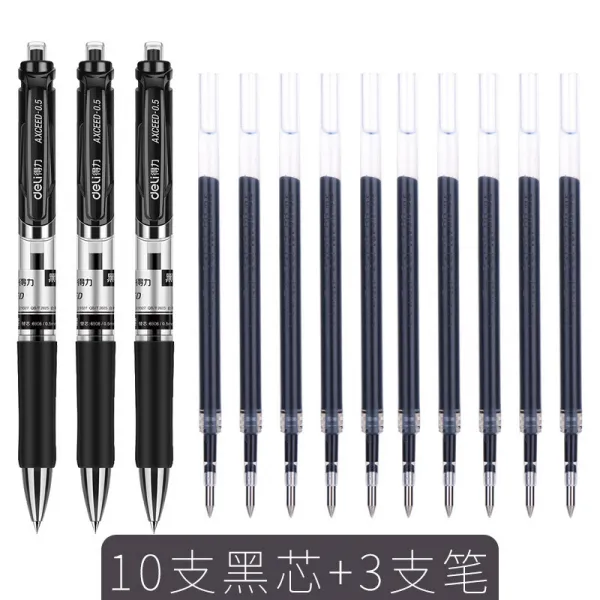 똑똑 하 다 누르다 중성 샤프심 0.5mm 용수철 머리 누르다 샤프심 대 용량 수성 펜 대신 심 검은색 빨간색 파란색 샤프심 사인펜 누르다 식 샤프심 카세트 10 대 검은색 샤프심 + 3 대 누르다 사인펜