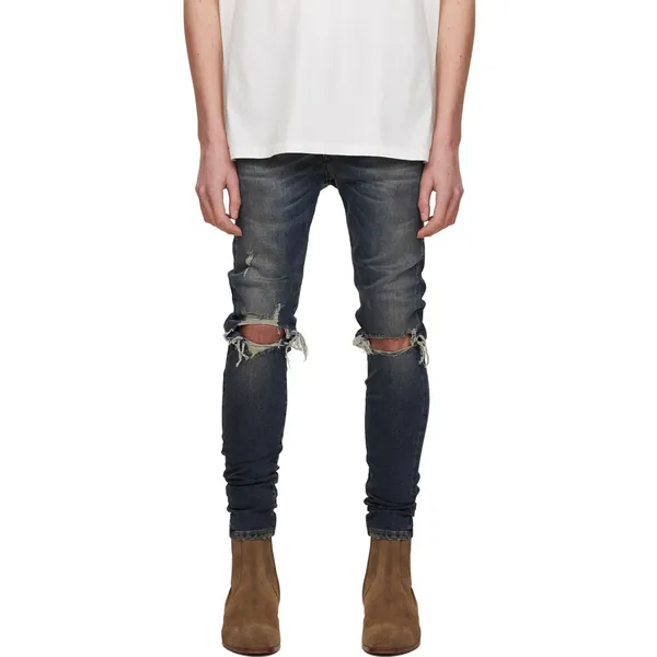 남자바지 ()Represent19SS DENIM JEANS파괴 자른, C02-FADED BLUE(퇴색 블루)