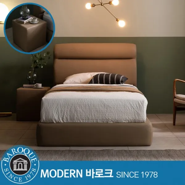 모던바로크 W 글램 호텔식 투매트리스 침대 Ss / 7존독립 / 인테리어협탁 포함 모카베이지