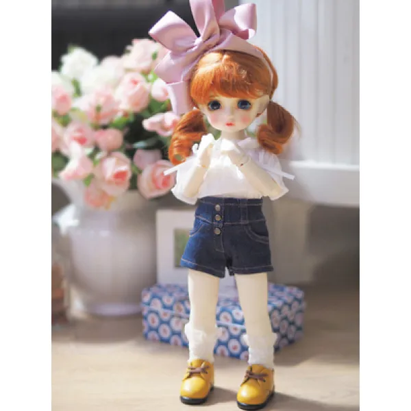 민쯔우 BJD SD 16여성 어린애 PIO 맹아 눈 선물, D；가방 함 옷 가발 신발 V화이트