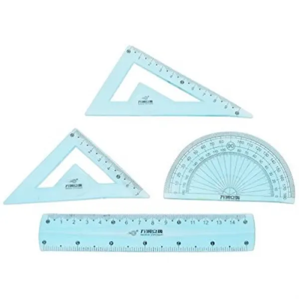 여지 Lychee 부드럽 모범 세트 소프트 척도 삼각자 각도기 15cm 18cm 20cm 선택할 수 있는 3사이즈 색위임, 본문참고, 사이즈 = 15cm