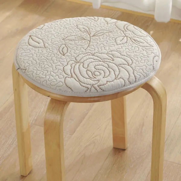 기능성방석 여름시즌 원형 패브릭아트 스펀지 의자매트 C03 원형 스펀지 들장미 의자매트 그레이