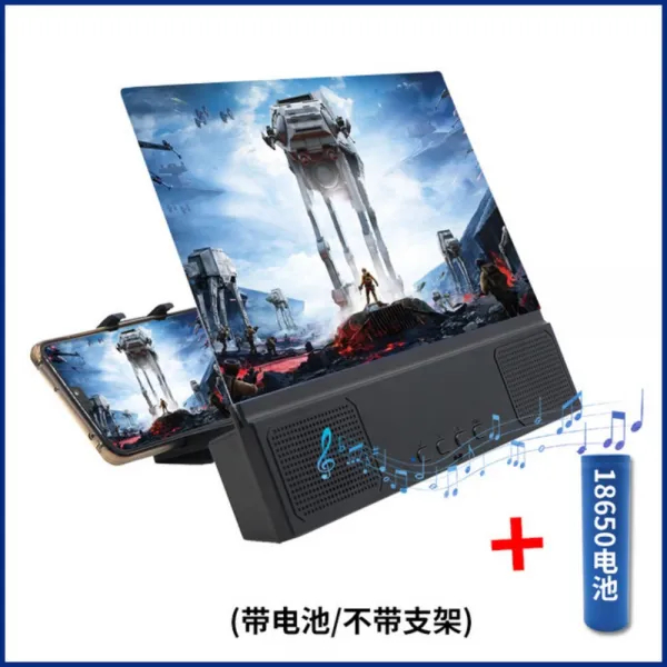 인강시청 스마트폰 화면 확대 거치대 인강 유튜브 영화 휴대폰 접이식 거치대 1개 Hd 블랙+오디오+블루투스 연결 L2