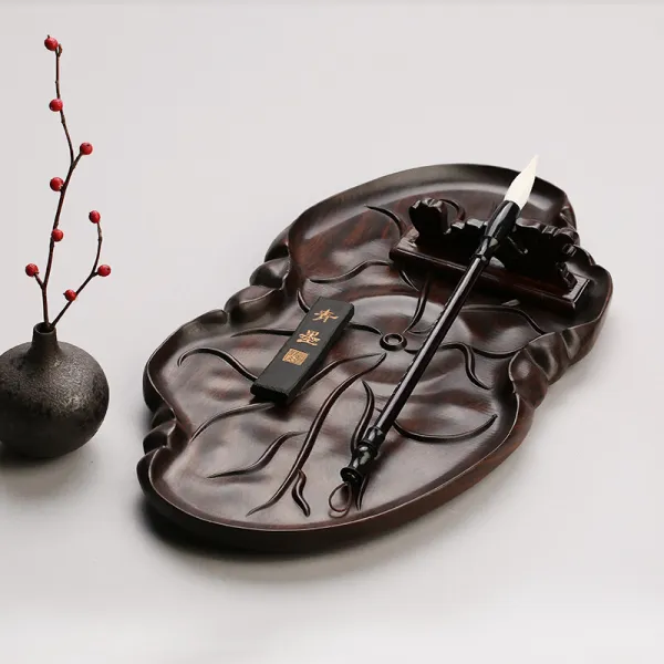 자 광 단판 장방형 하 운 문 방사 보 수납 판 필 묵 벼루 서 예 회화 수납 판 흑 자 단 하 운 통 목문반