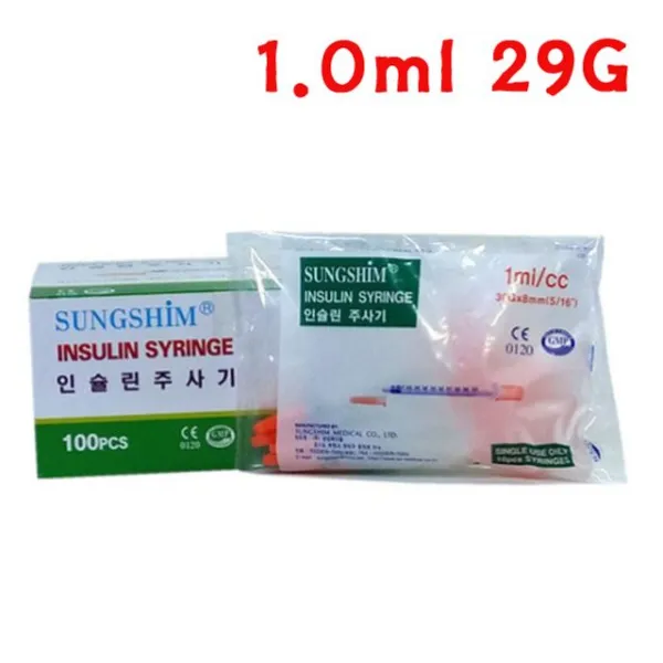  성심 인슐린주사기 100개입 1.0ml 29g X 2개 1회용 1 1개
