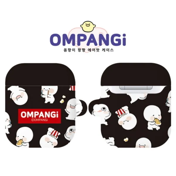  바보사랑 팝콘팡블랙 옴팡이 팡팡 에어팟 하드 케이스 B 에어팟 1 2 공용 색상:팝콘팡블랙