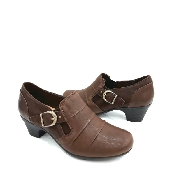 제니아 발편한 여성 양가죽 몰드 힐 세미 캐주얼 및 정장 단화