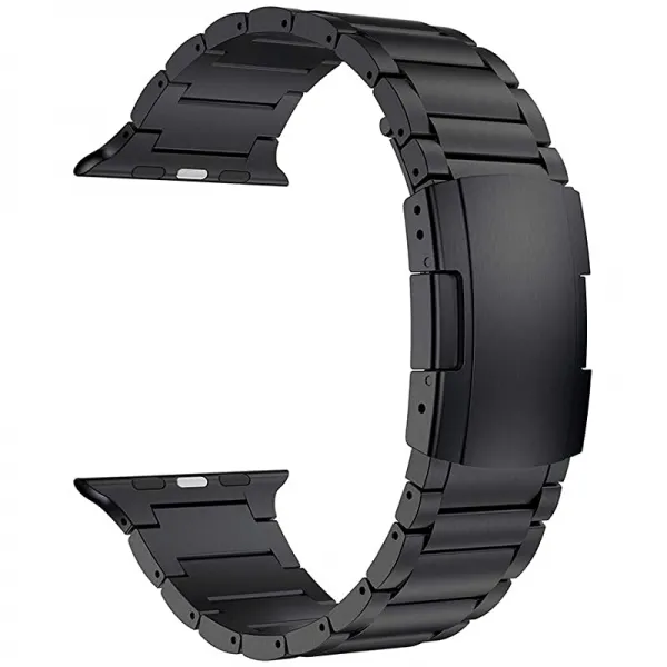 애플워치 SE 애플워치 시리즈 6 5 4 3 블랙용 iWatch Bands 호환용 더블 버튼 클래스프를 적용한 애플워치 밴드 44mm 42mm 타이타늄 메탈워치 스트랩용 LDFAS 호환성, 상세페이지 참조, 상세페이지 참조